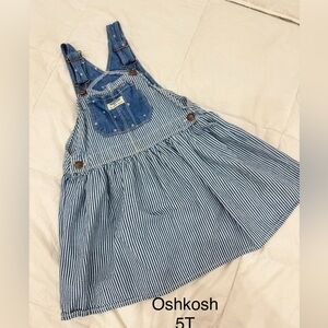 OshKosh B'gosh Kids Navy Striped Overall Dress